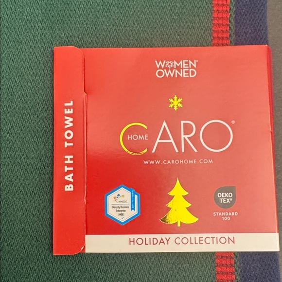 2pc CARO HOME Striped Snowman Bath Towel Set - Holiday Collection - Picture 7 of 10